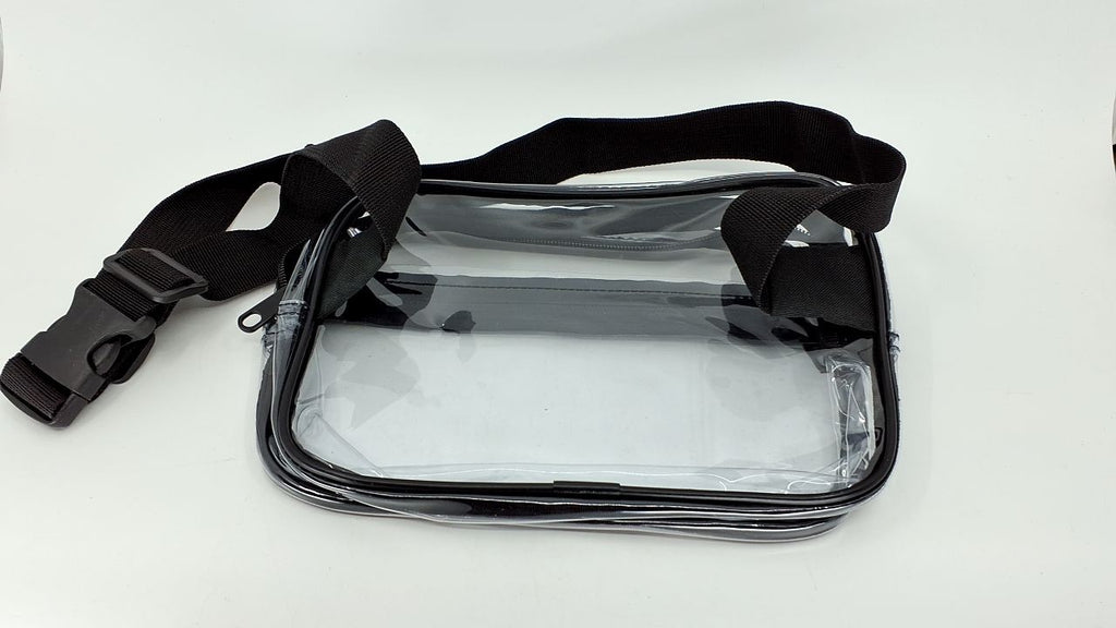 Transparent Crossbody Bag for Concerts & Sports, Medium Size, Black