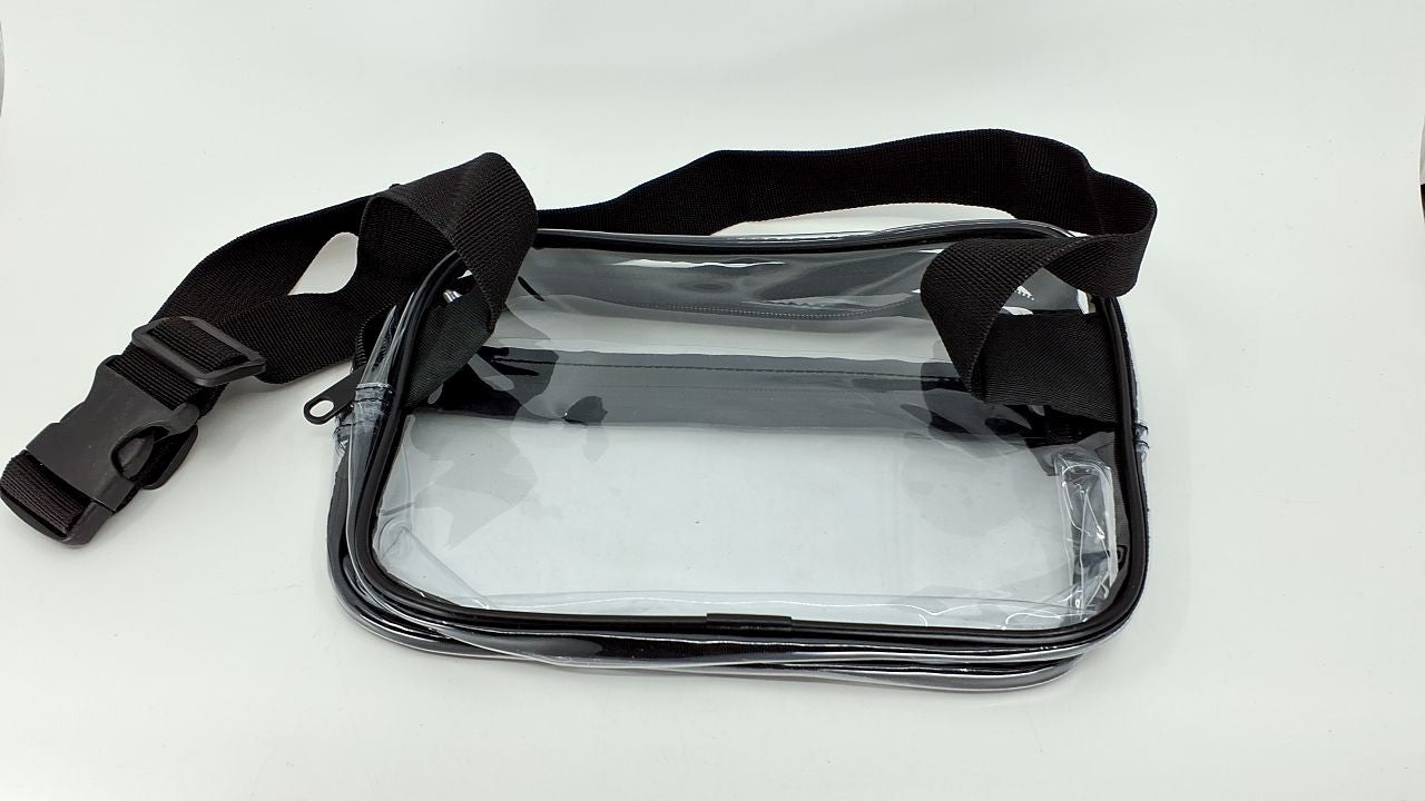 Transparent Crossbody Bag for Concerts & Sports, Medium Size, Black