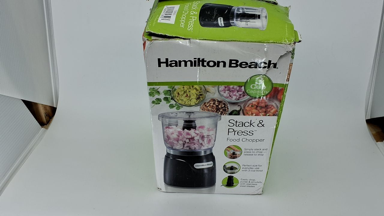 Hamilton Beach 3-Cup Electric Vegetable Chopper, Black, 350 Watts