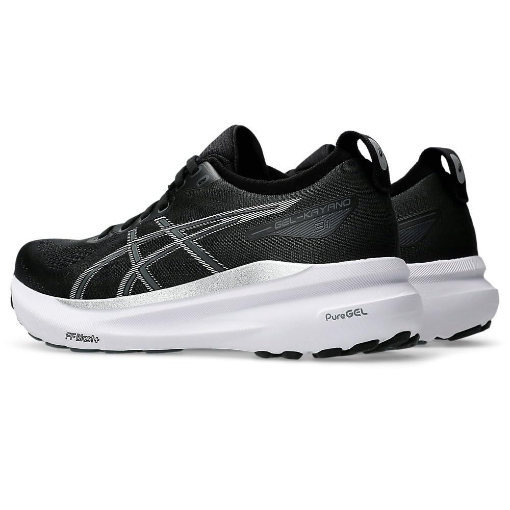 ASICS Women's Gel-Kayano 31 D Running Shoes, 8, Black/Pure Silver