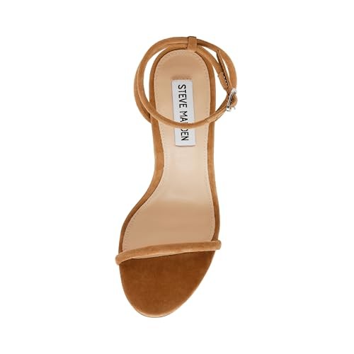 Steve Madden Women's Breslin Heeled Sandal, Tan Suede, 9