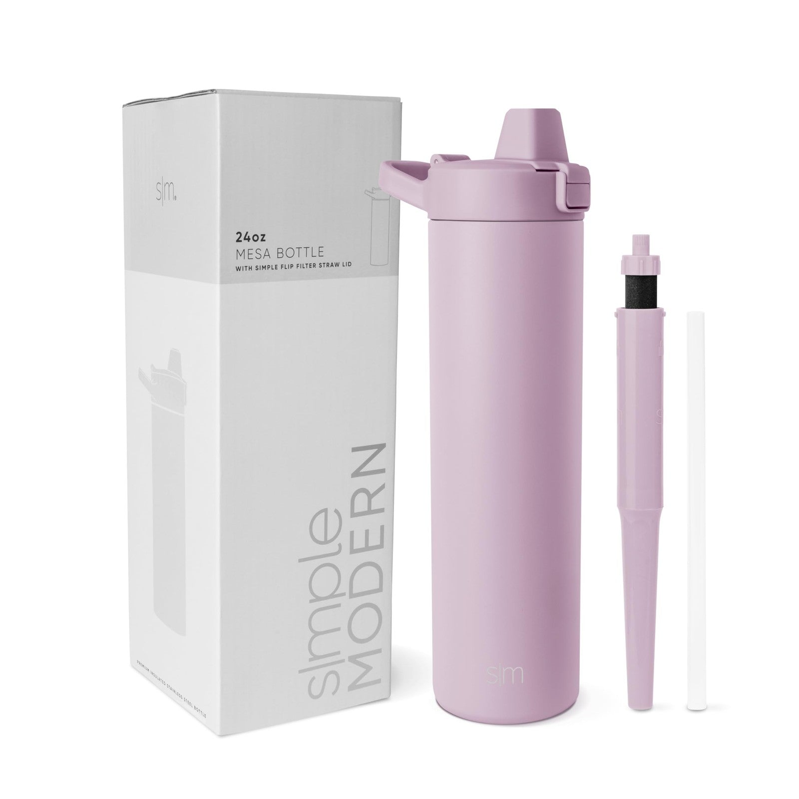 Simple Modern 24oz Filtered Water Bottle, Lavender Mist, Stainless Steel