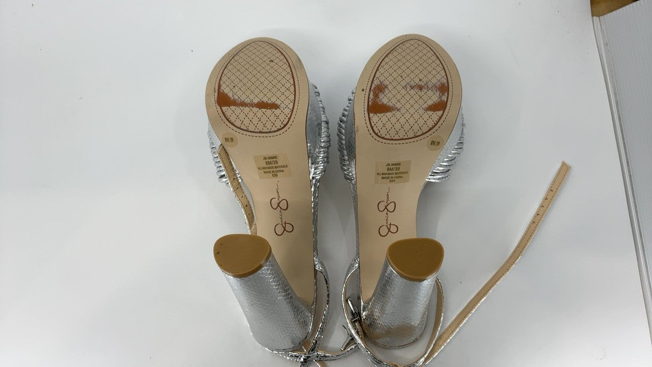 Jessica Simpson Women's Immie Platform Sandal Heeled, Silver, 8