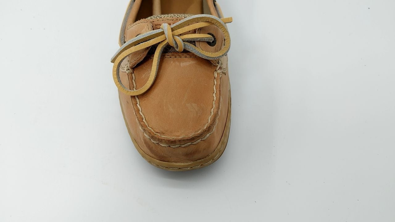 Sperry Womens Angelfish Boat Shoe, Linen/Oat, 9