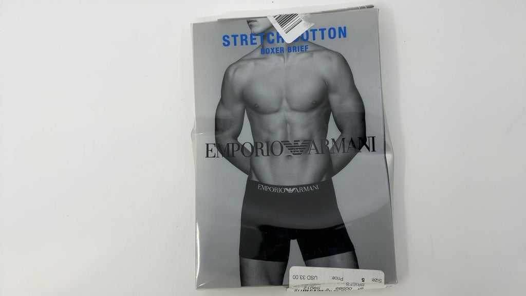 Emporio Armani Men's Cotton Stretch Boxer Brief, Black, Small