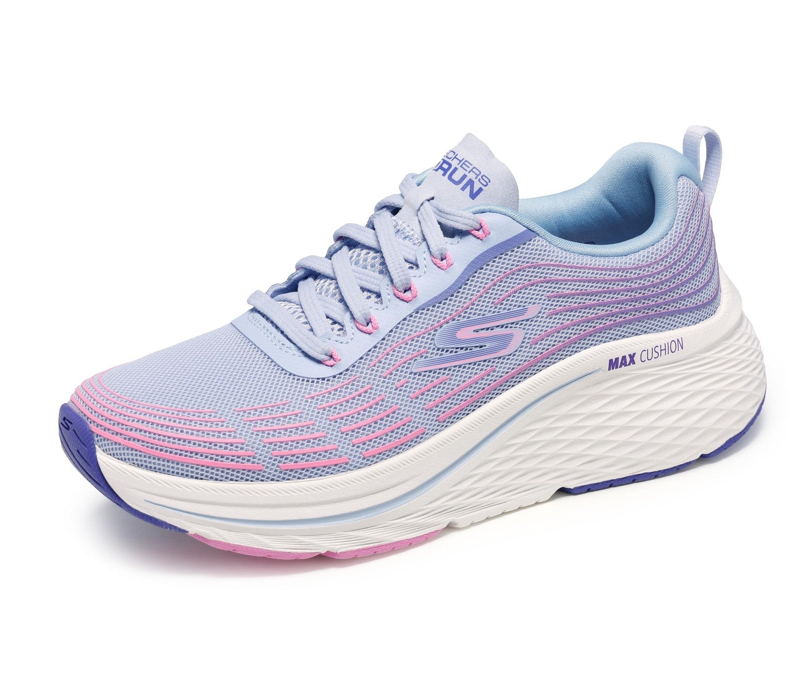 Skechers Women's Max Cushioning Elite 2.0 Sneaker, Light Blue/Pink, 11