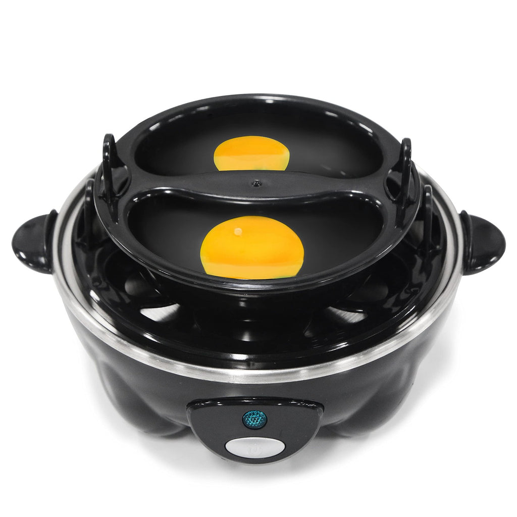 Elite Gourmet Egg Cooker, 7 Capacity, Soft/Medium/Hard Boiled, Black