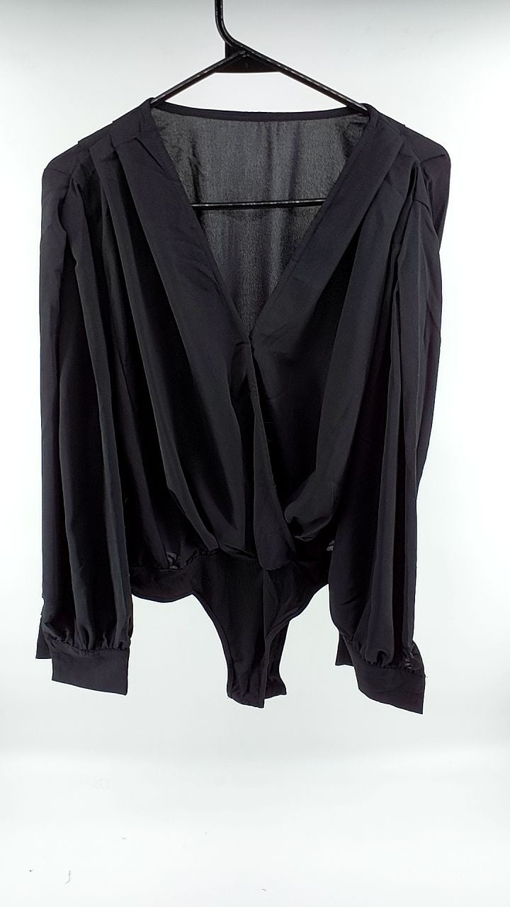 Surplice Ruched Long Sleeve Bodysuit