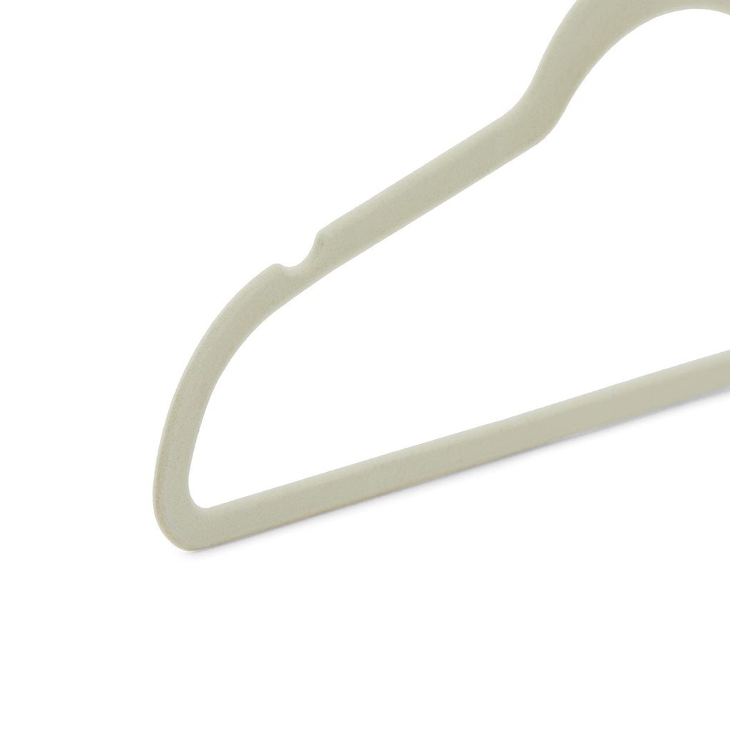 Slim Velvet Clothes Hangers, 50-Pack, Ivory/Silver, Non-Slip