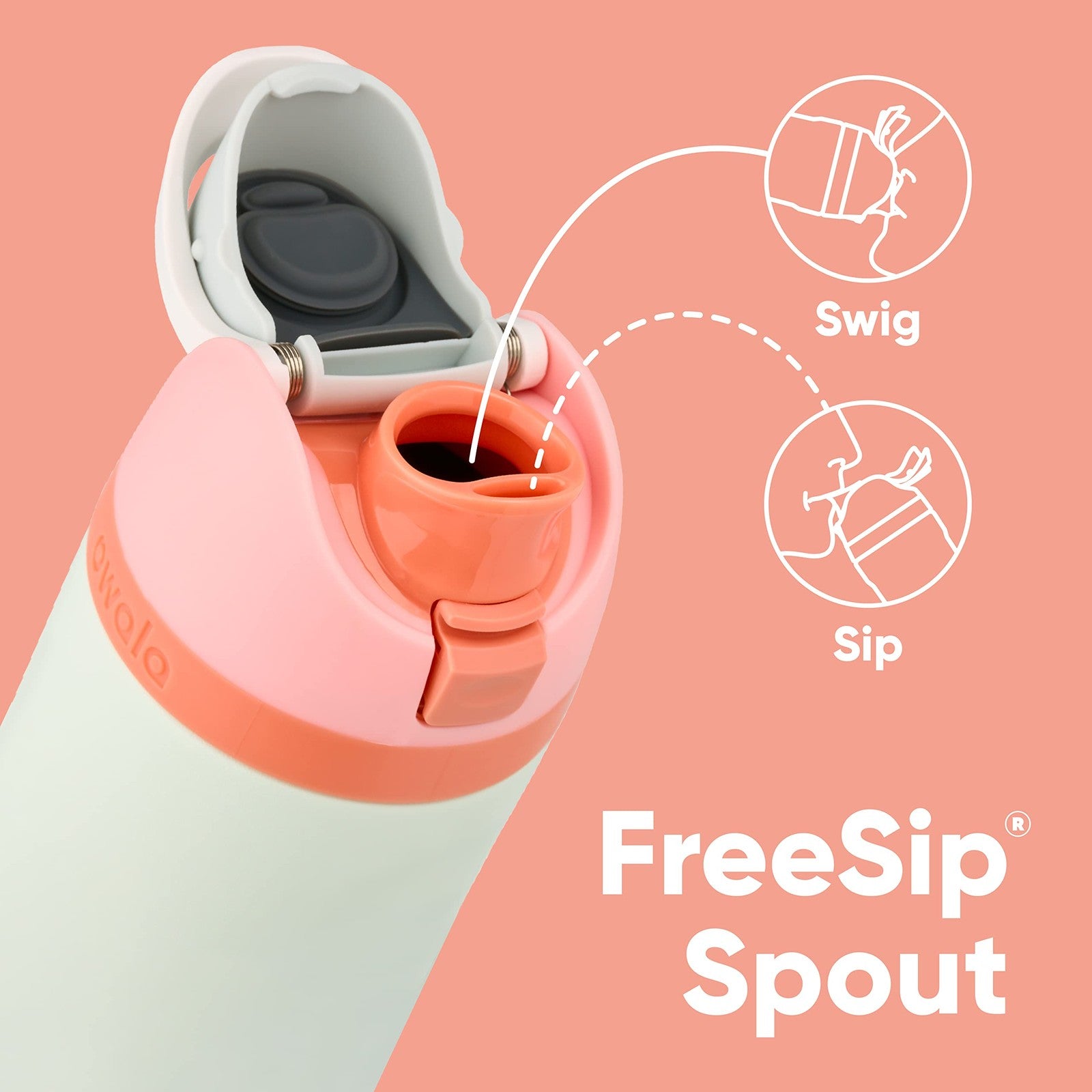 Owala FreeSip 24 Oz BPA-Free Water Bottle, Insulated Stainless Steel, Dark