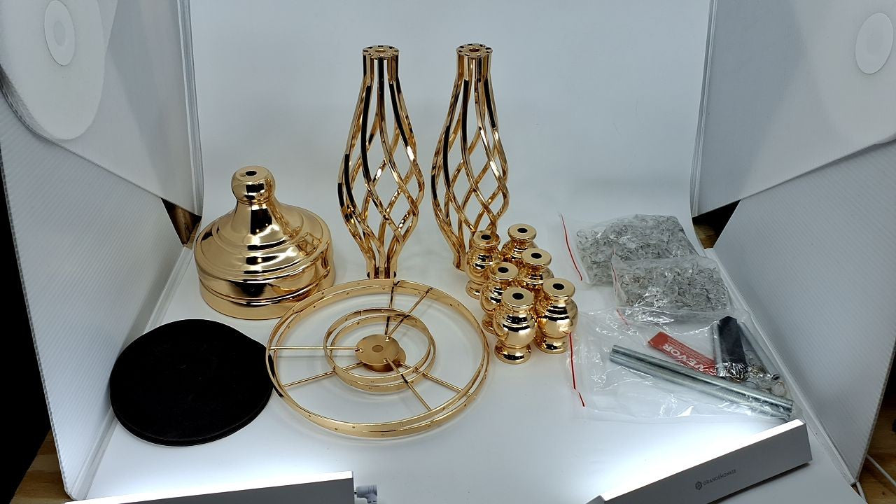 VEVOR Metal Wedding Centerpiece Gold,Crystal,2PCS 55cm/21.65”