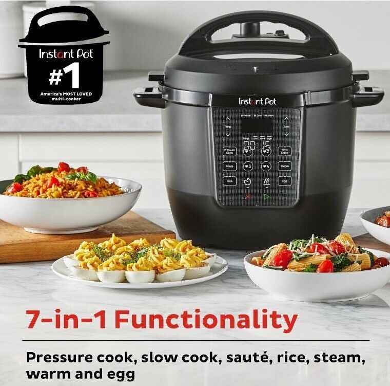 Instant Pot 6Qt RIO Chef Series 7-in-1 Multi-Cooker, Pressure Cooker, Black