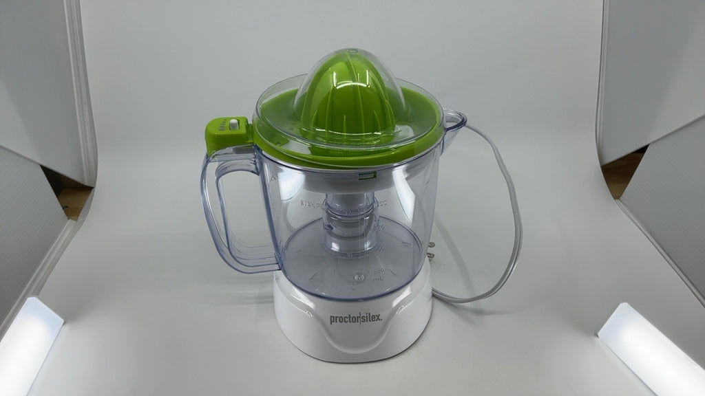 Proctor Silex Electric Citrus Juicer 34 oz Pitcher 2 Reamers Pulp Control