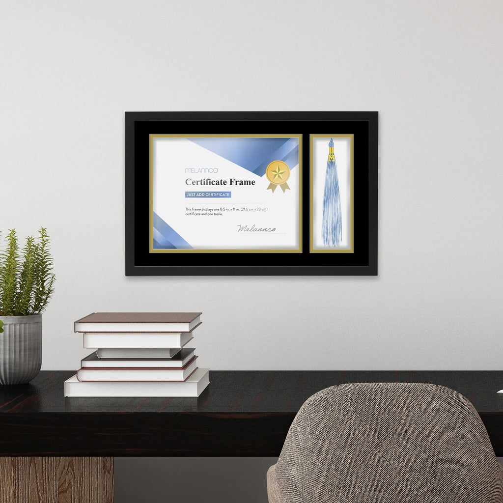 Melannco 18.8x12.1 In Black Diploma Frame for 8.5x11 In Certificate