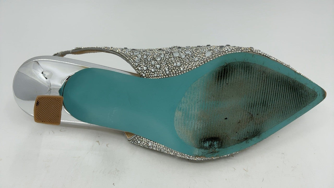 Betsey Johnson Women's Clark Pump, Silver, 9.5