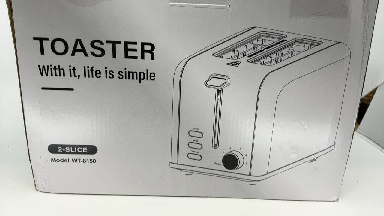 Black 2-Slice Toaster w/ 6 Browning Settings & Removable Crumb Tray