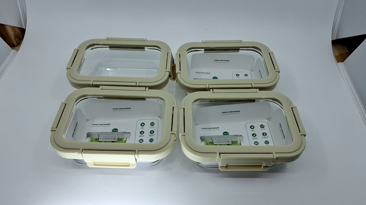 Stackable Glass Storage Containers Set of 4, Freezer to Oven Safe
