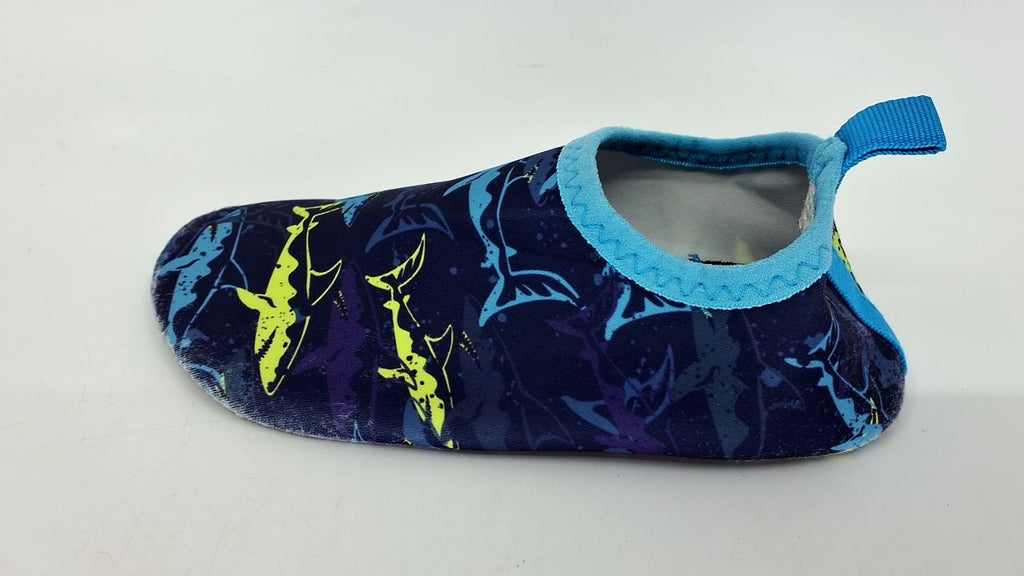 VIFUUR Kids Aqua Socks Water Shoes Purple Yellow Fish Quick Dry 28/29