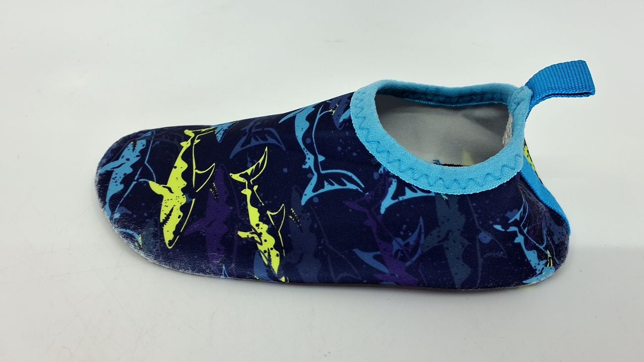 VIFUUR Kids Aqua Socks Water Shoes Purple Yellow Fish Quick Dry 28/29