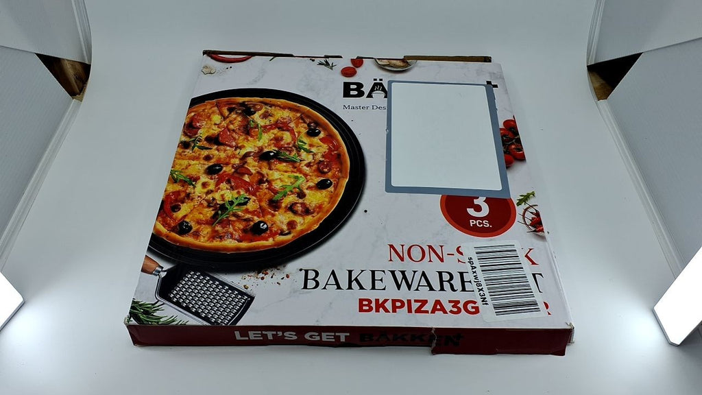 Gray Marble Pizza Baking Pans Set of 3, Non Stick, Oven Safe, Carbon Steel