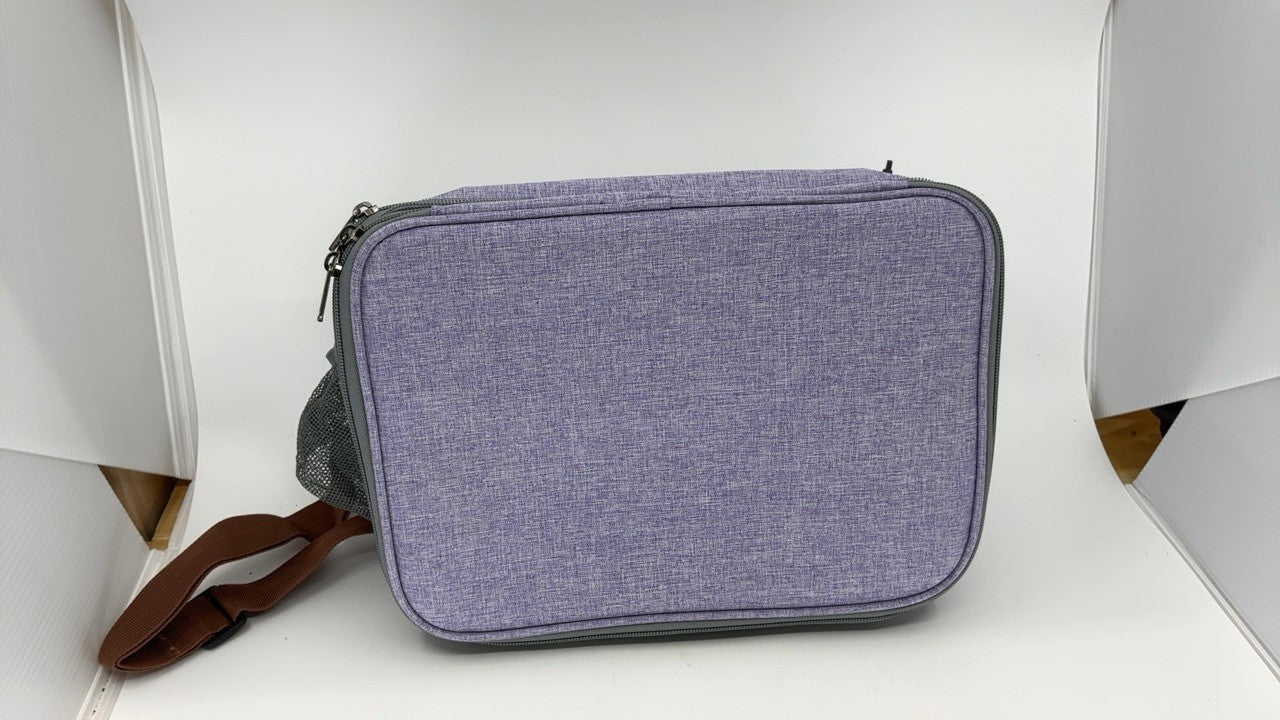 Expandable 23L Lunch Bag, Insulated Cooler with Side Pocket, Lavender