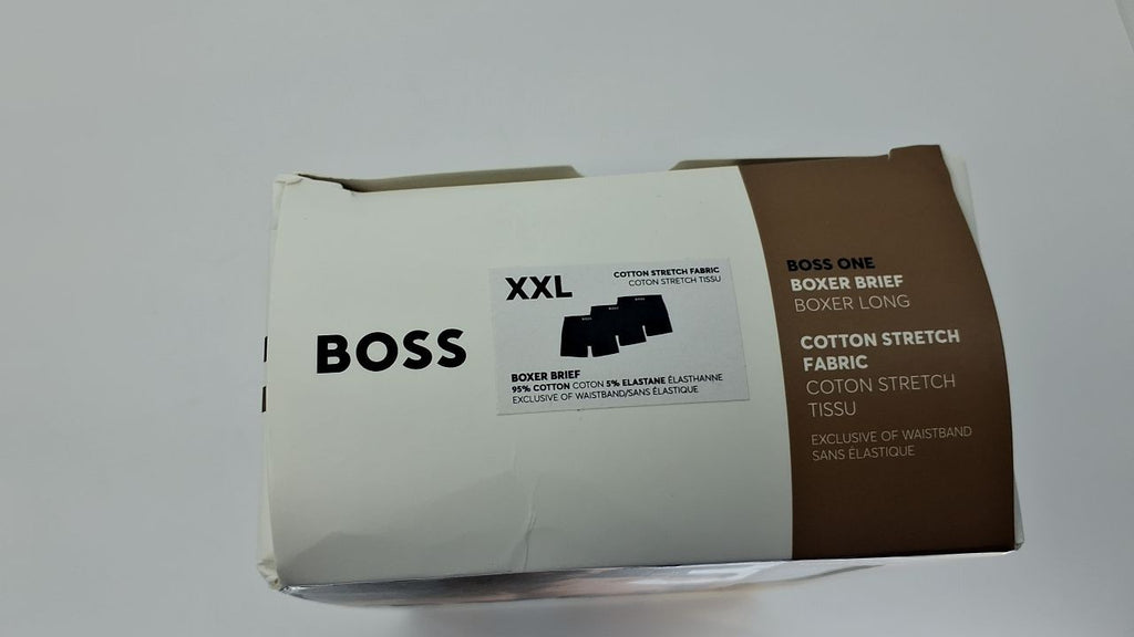 BOSS, 3-Pack Logo Icon Boxer Brief, black carbon, XXL