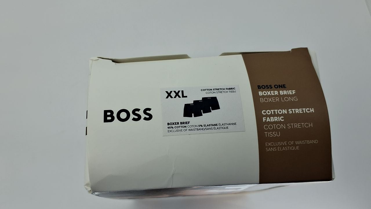BOSS, 3-Pack Logo Icon Boxer Brief, black carbon, XXL