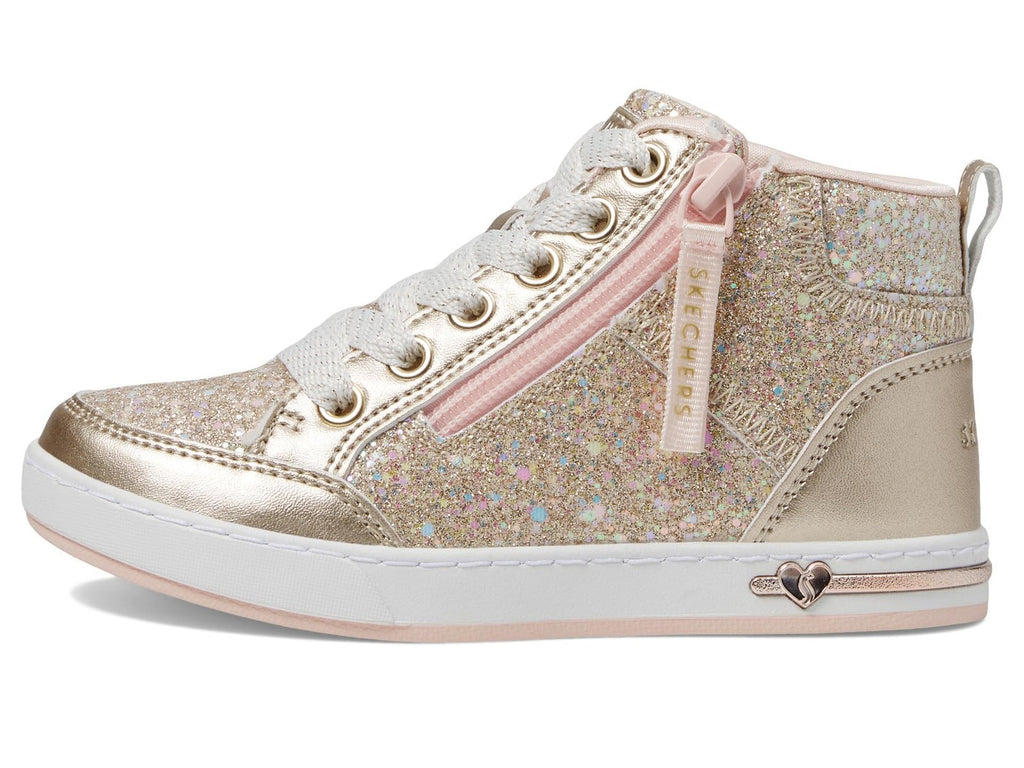 Skechers Kids Girls Shoutouts 2.0-Glitter Queen Sneaker, Gold, 4 Big Kid