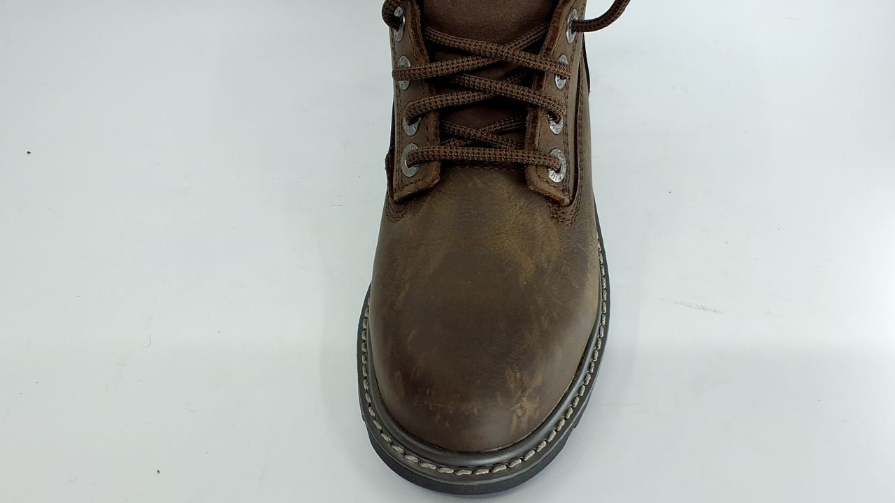 Wolverine Women's Floorhand Steel-Toe 6" Waterproof Work Boot, Dk Brown, 5