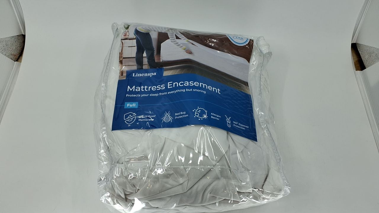 Full Waterproof Mattress Protector Zipper Cover, Quiet & Breathable, White