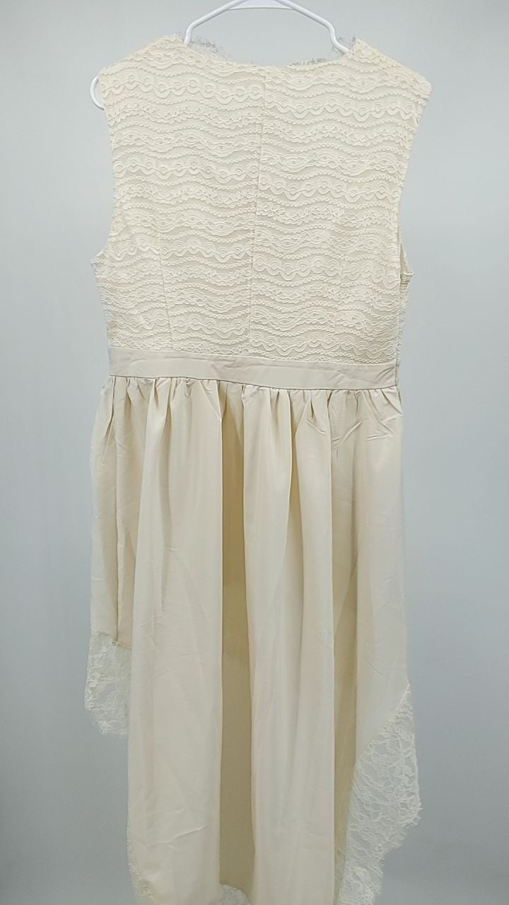 Lace Trim High-Low Sleeveless Dress
