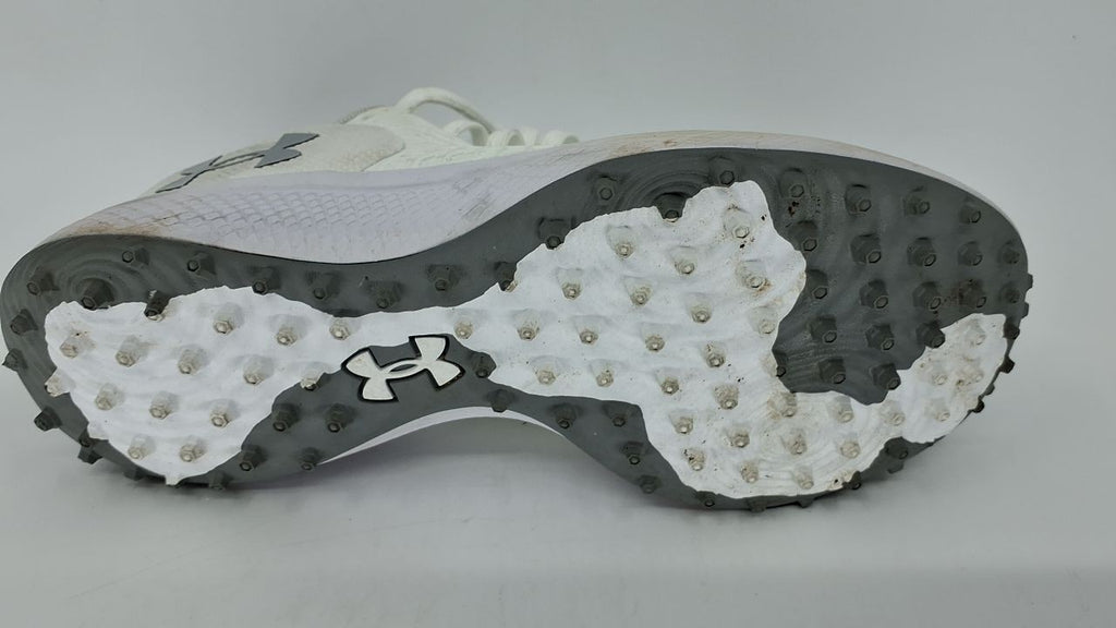 Under Armour Women's Glyde 2.0 Turf, (100) White/White/Metallic Silver, 9, US