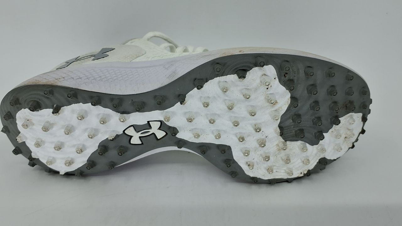 Under Armour Women's Glyde 2.0 Turf, (100) White/White/Metallic Silver, 9, US