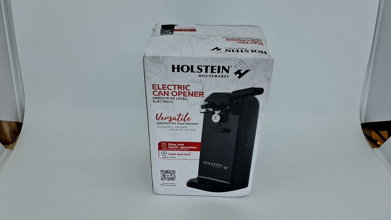 Black Electric Can Opener, Auto Shutoff, Easy Push Down Operation