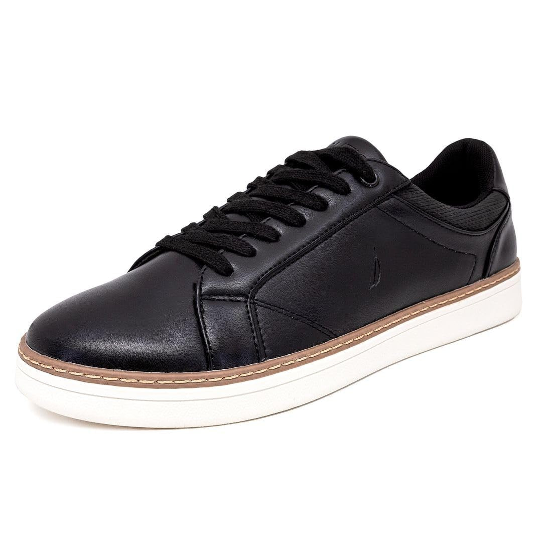 Nautica Men's Lace-Up Fashion Sneakers Black-Turvo Size 10