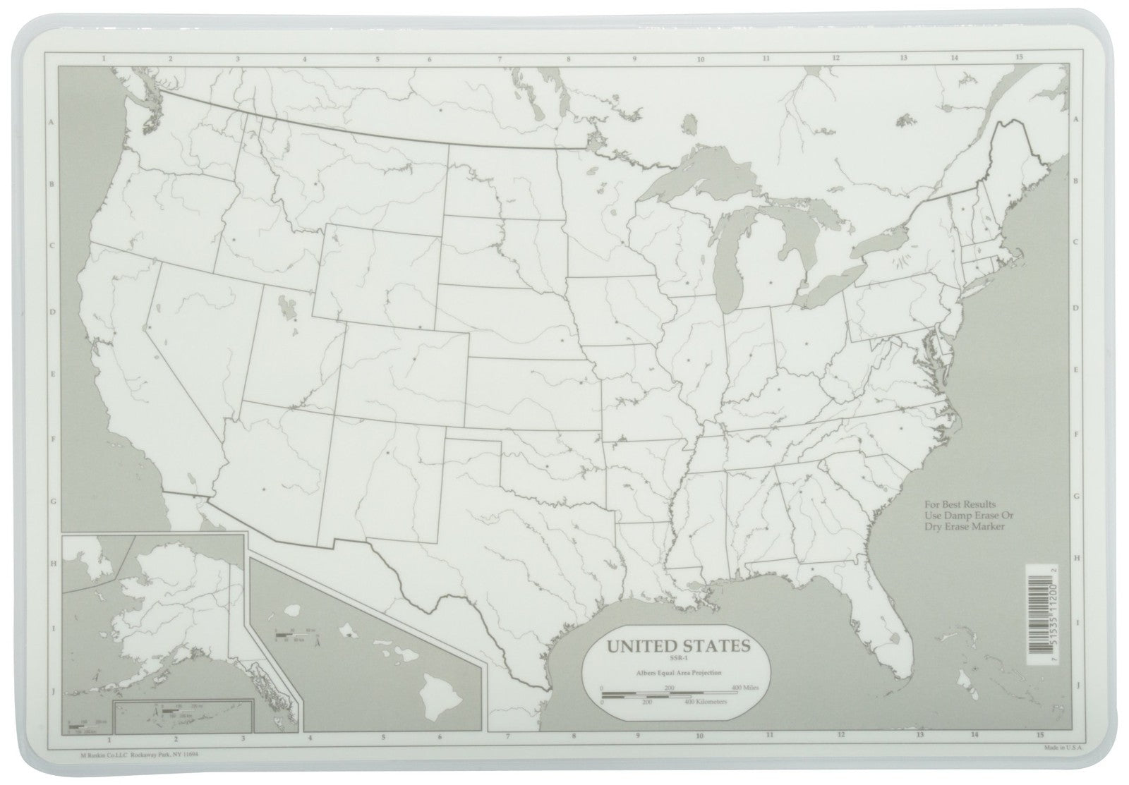 Painless Learning Map of USA Placemat Large