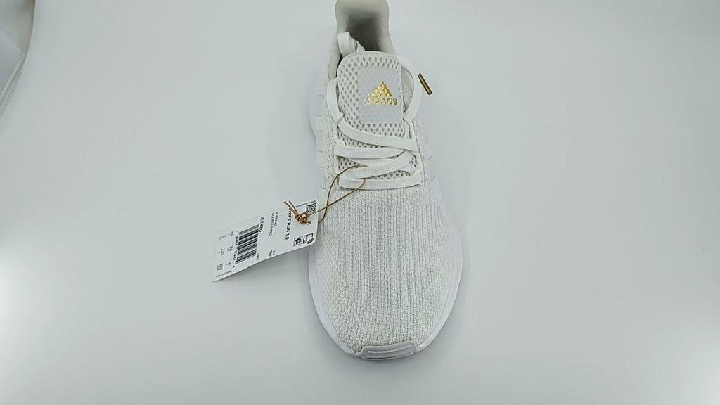 adidas Womens Swift Run White/White/Gold Metallic 8
