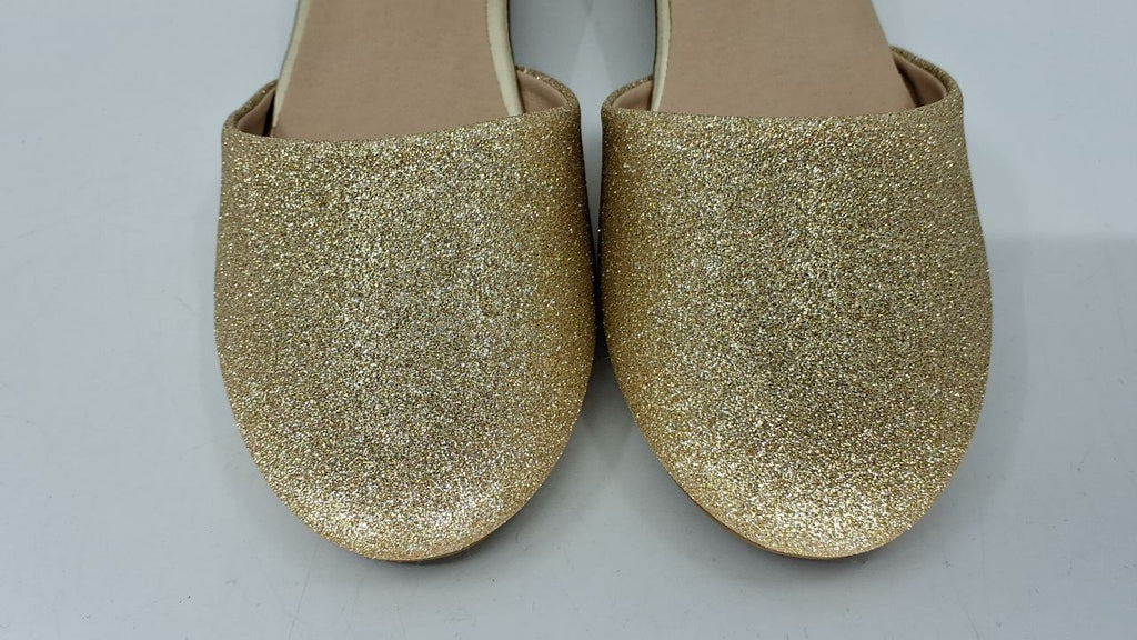 Toddler Girls Gold Glitter Heels 4 Big Kid Dress Shoes w/ Ankle Strap