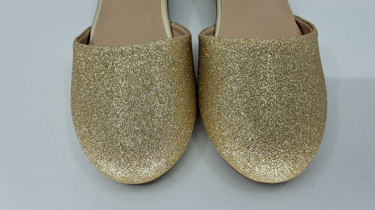 Toddler Girls Gold Glitter Heels 4 Big Kid Dress Shoes w/ Ankle Strap