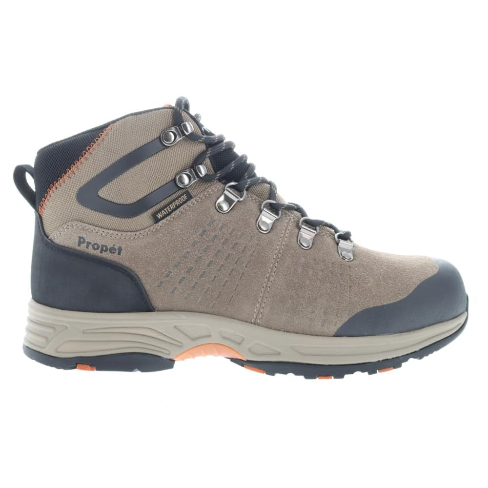 Propét Men's Conrad Waterproof Hiking Boots, Gunsmoke/Orange, 11 XX-Wide US