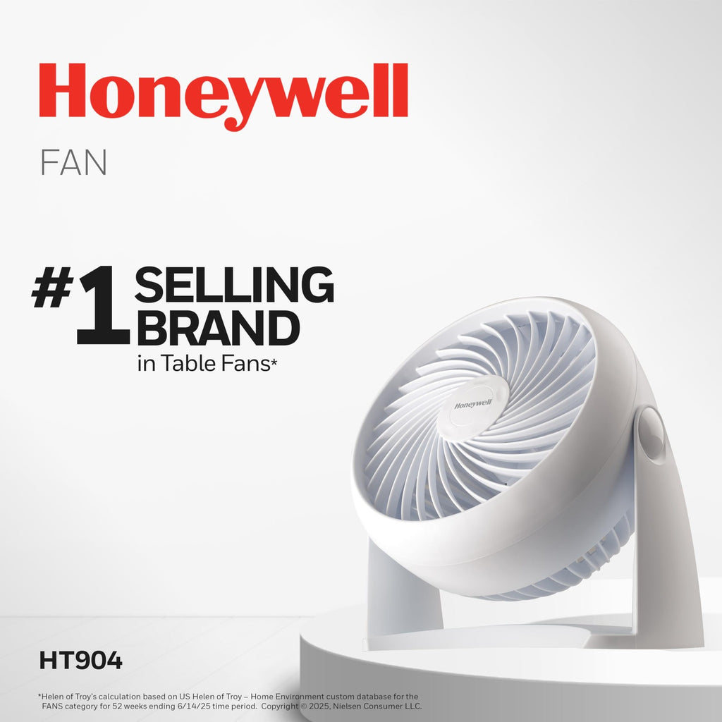 Honeywell HT-904 Air Circulator Fan, Small, White, 90° Adjustable Head