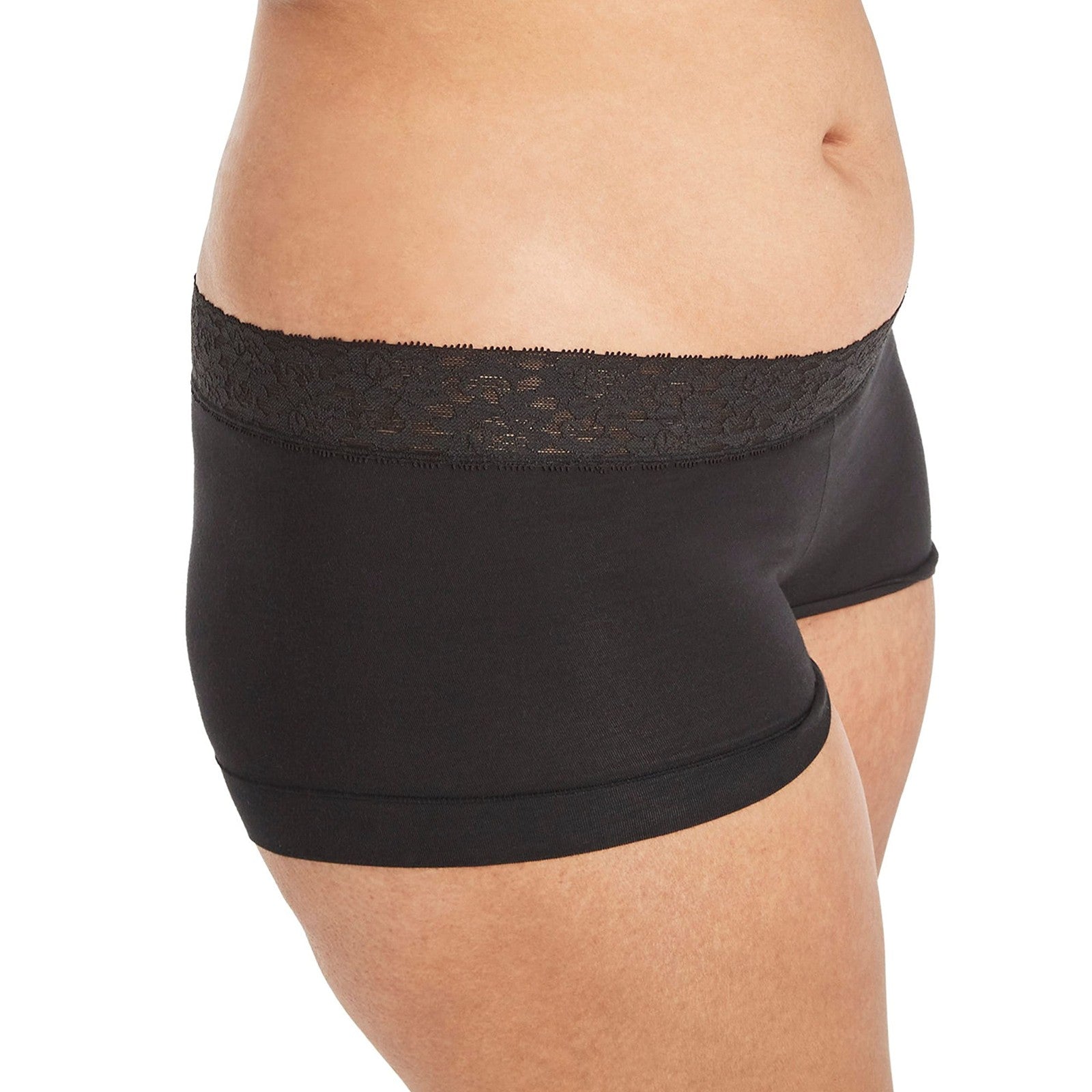 Maidenform Women's Boyshort Panty Pack, Lace Cotton, Navy/Grey/Black, L