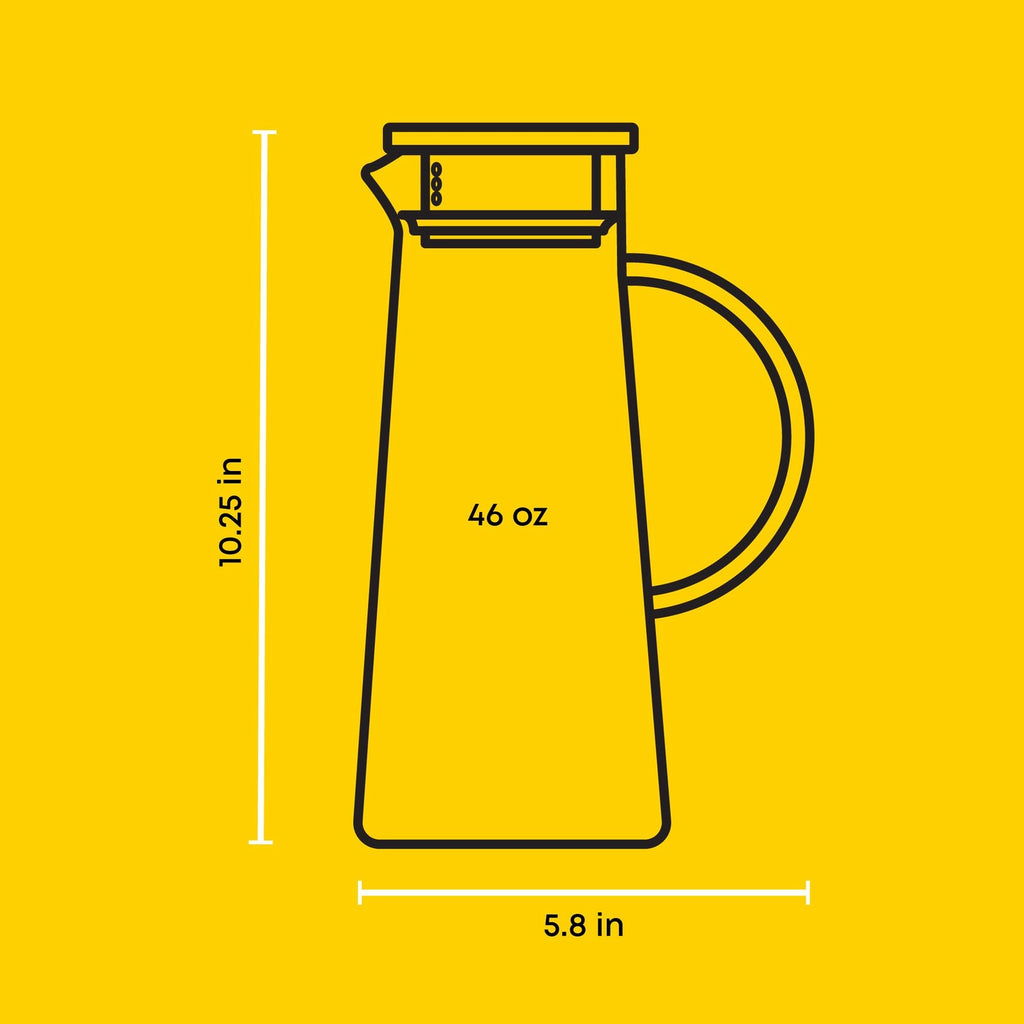 50oz Water Carafe w/ Lid - Borosilicate Glass Jug for Iced Tea & Juice
