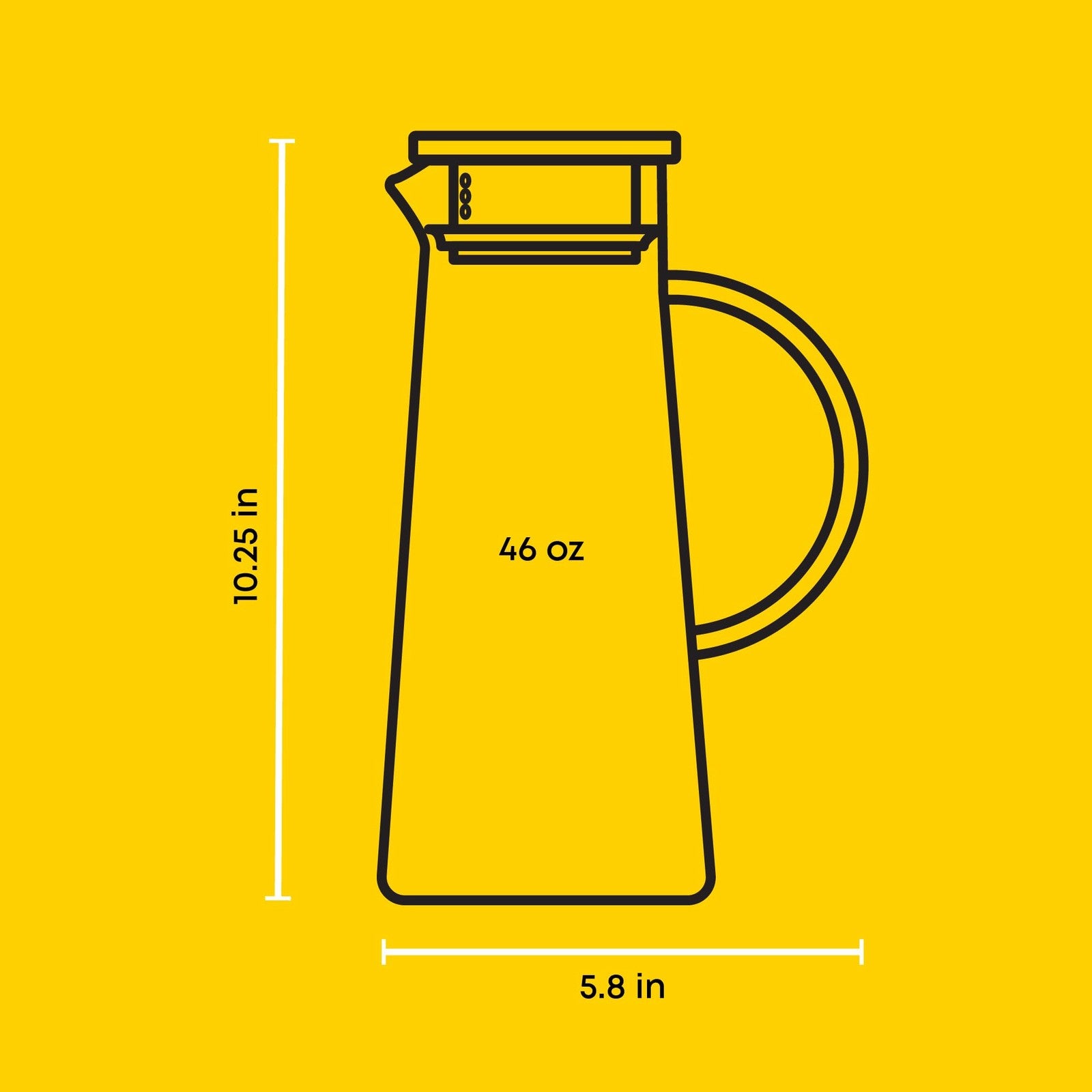 50oz Water Carafe w/ Lid - Borosilicate Glass Jug for Iced Tea & Juice