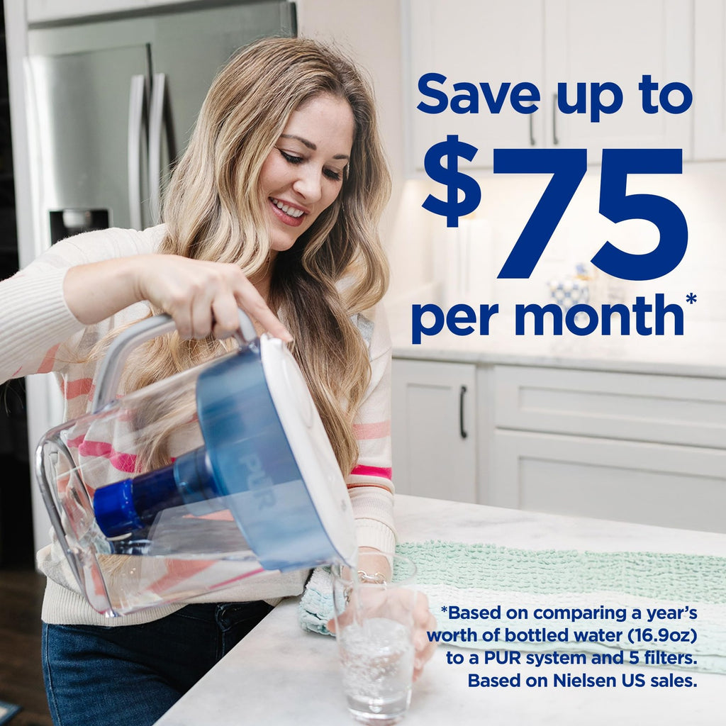 PUR Plus Water Pitcher 11-Cup - Lead Reduction, Dishwasher Safe