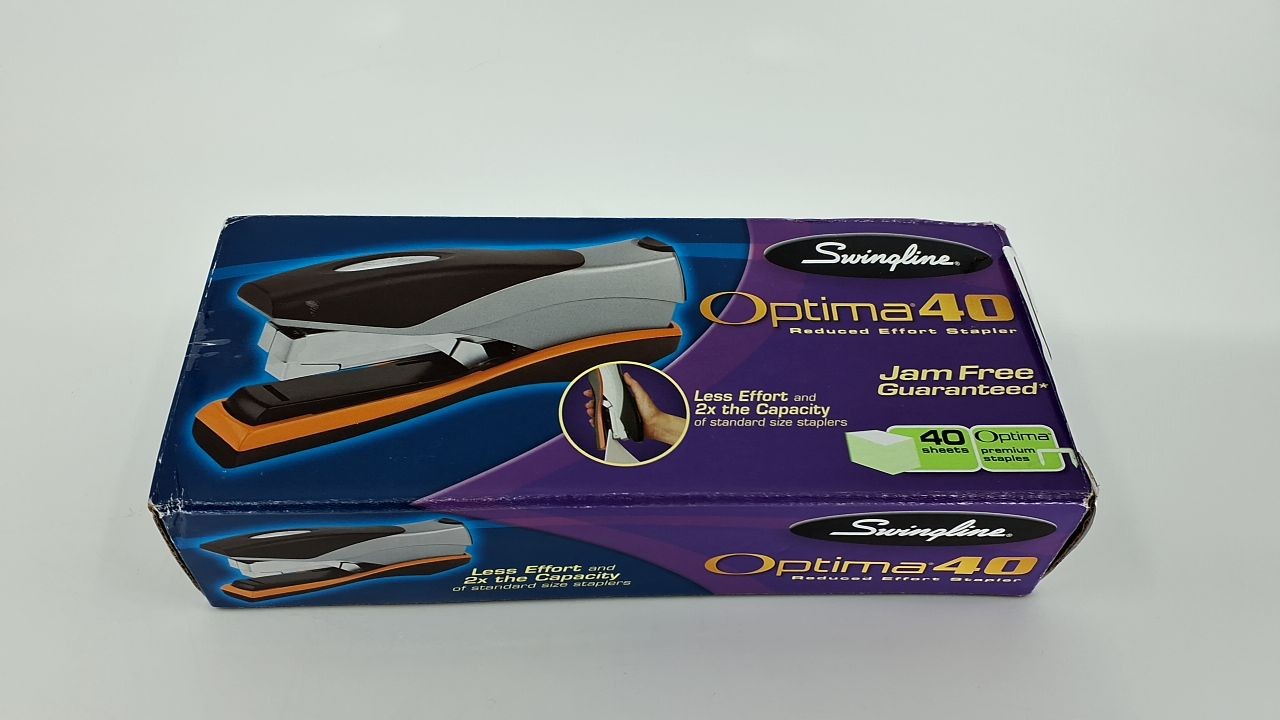Optima 40 Stapler by Swingline, 40 Sheet Capacity, Ergonomic Grip, Orange