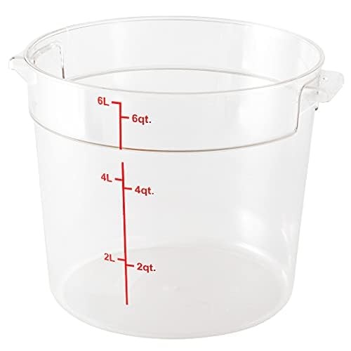 Commercial 6 Qt Food Storage Container - Clear Plastic, Scratch Resistant