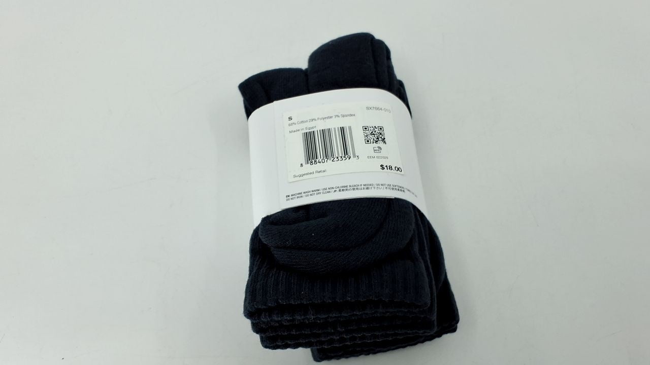 Nike Unisex Cushioned Training Crew Socks 3 Pairs Black/White Small
