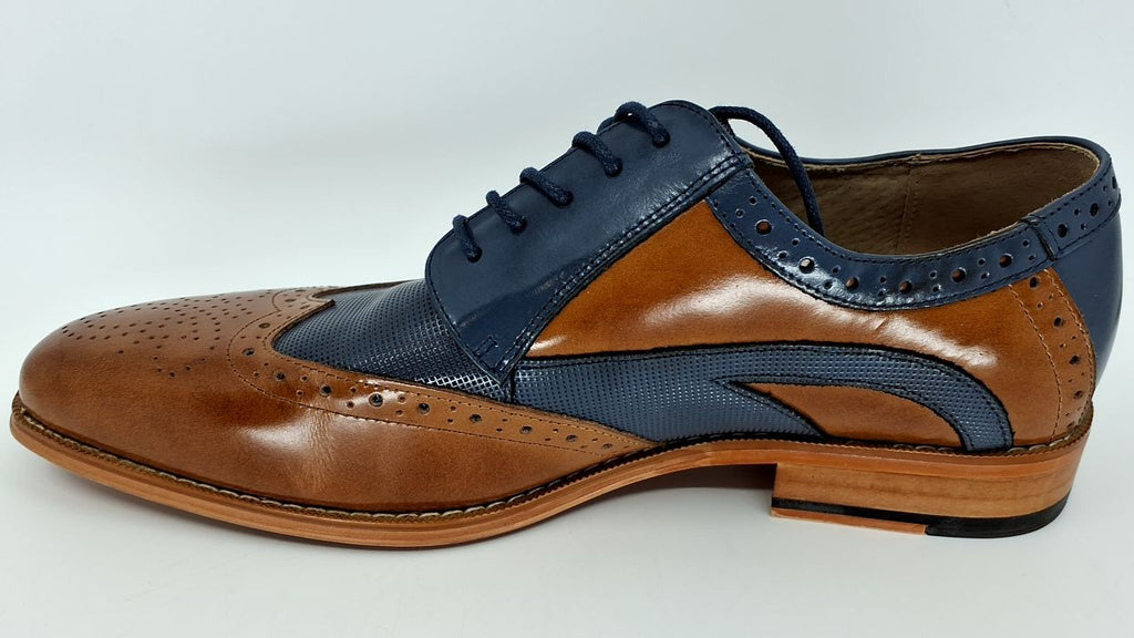 Stacy Adams Men's Ivingale Wingtip Lace Up Oxford, TAN Multi, 10