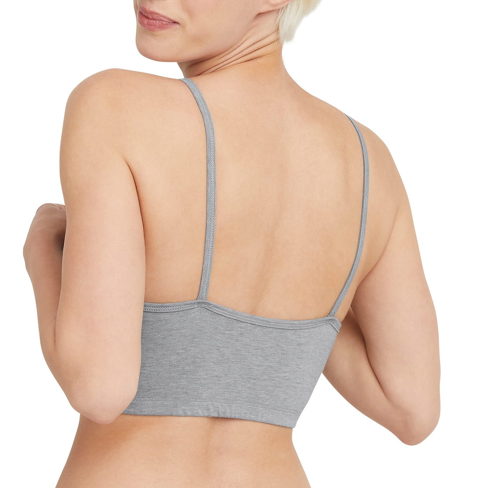 Womens Cropped Bralette 3-Pack, Hanes Large, Cool Comfort, Solid Colors